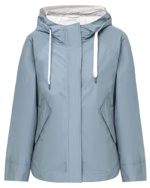 Arctic Blue Water Resistant Taffeta Zip Up Jacket