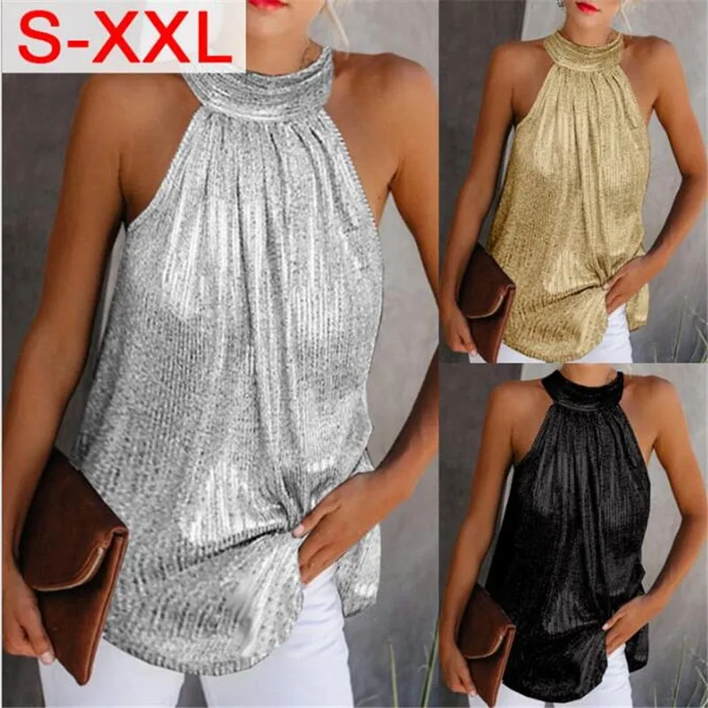 BIGSWEETY Halter Style Chic Top