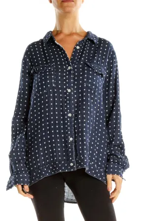 Blue Polka Dot Chic Top