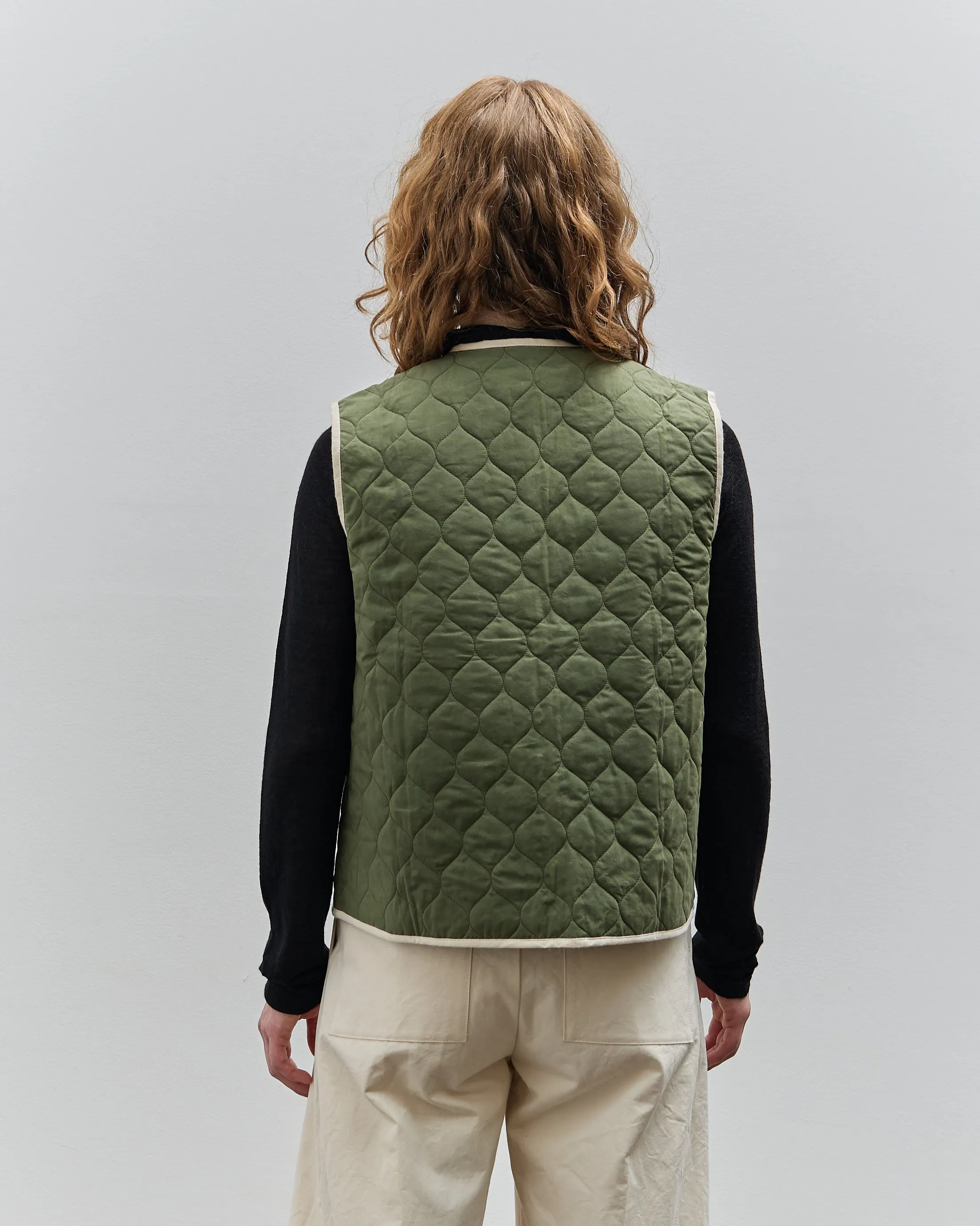 Cawley Quilted Oilskin Imogen Vest, Army