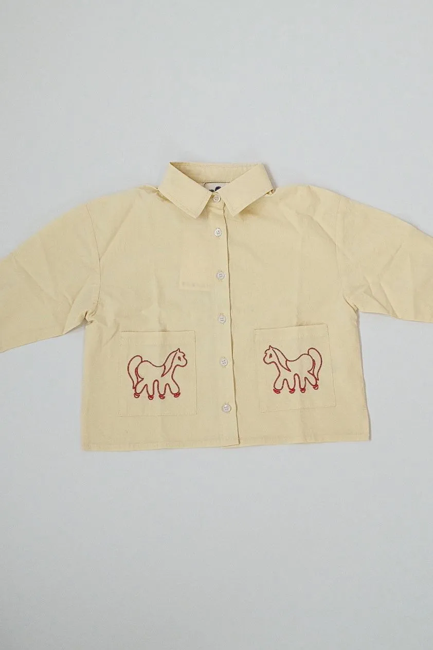 Cotton button up - lemon