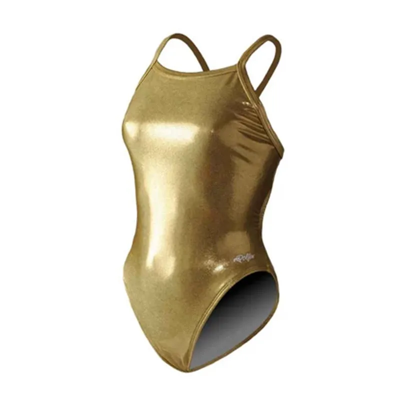 Dolfin - Metallics Gold V2 Back Girls One Piece