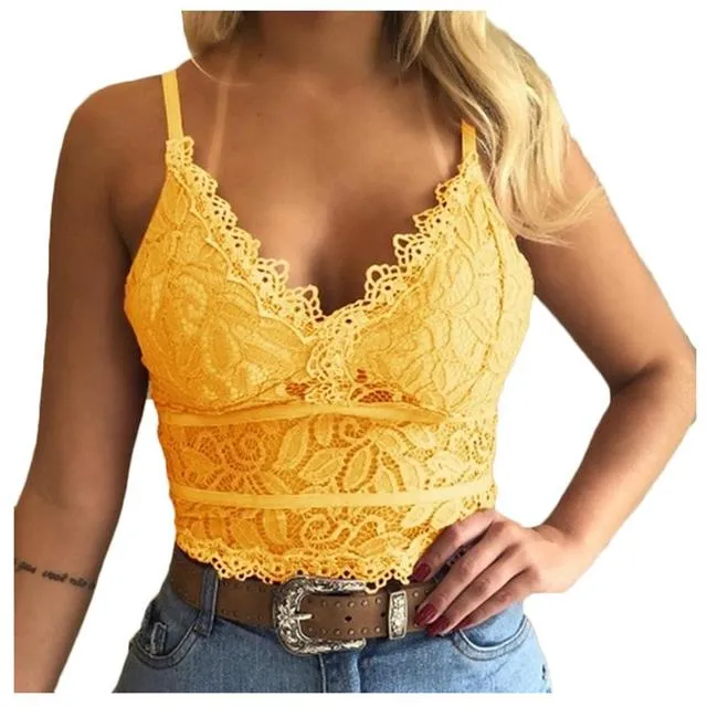 Donnabelle Lace Detailed Sleeveless Crop Top