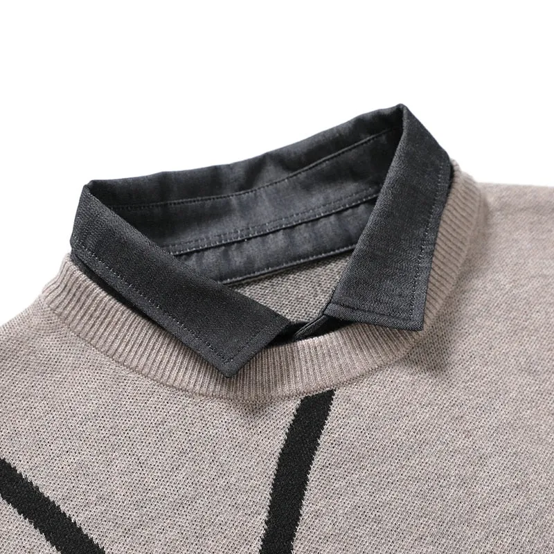 Geometric Letter Polyester Wool Knitwear