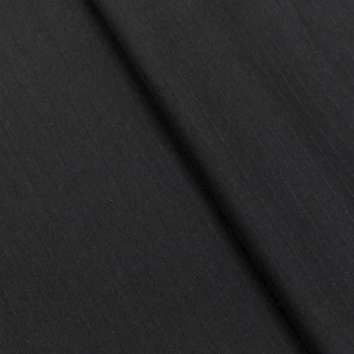 Gray/Black Stripe Wool Blend Twill Suiting Woven Fabric