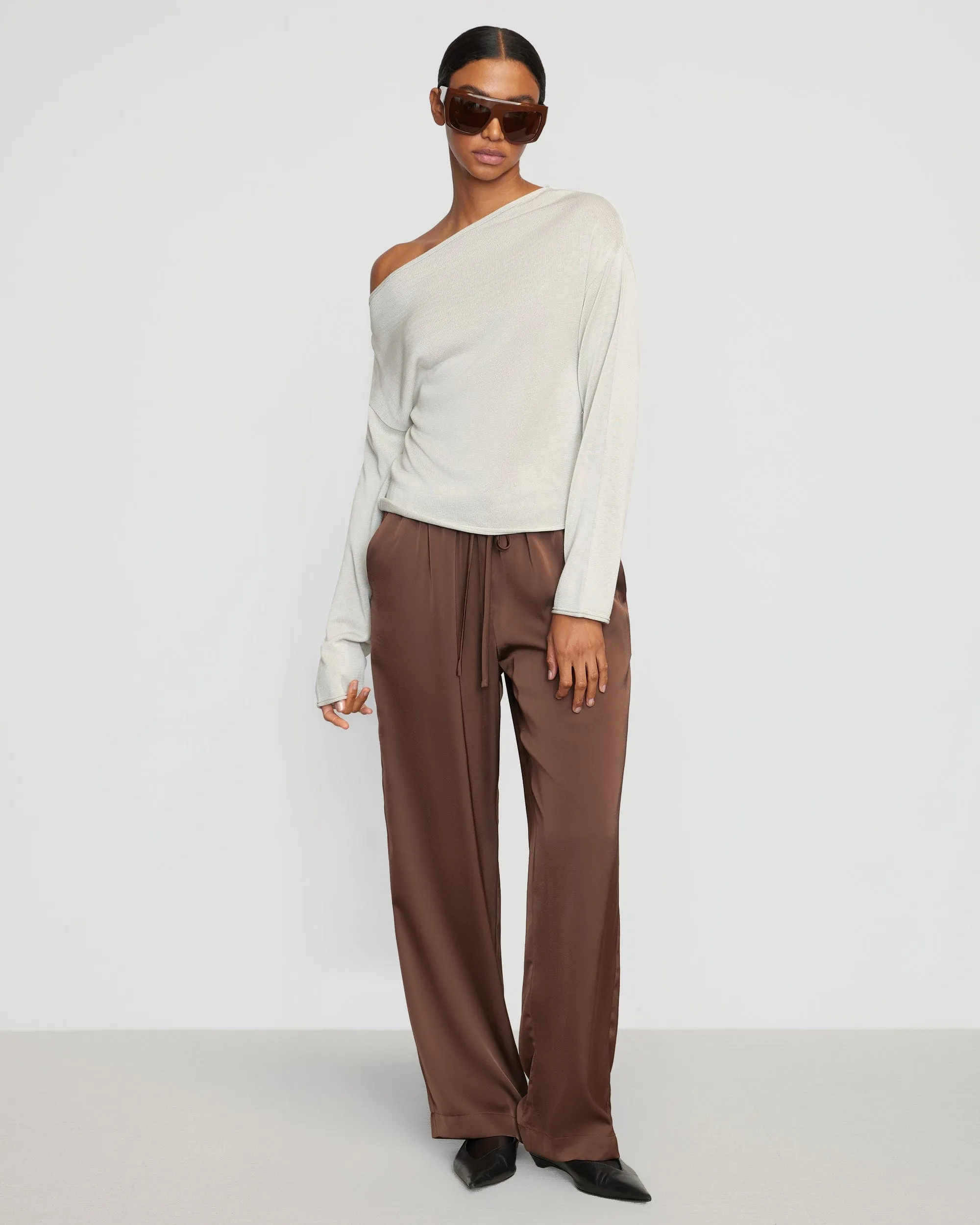 Hachi Tencel-Wool Off-Shoulder Sweater