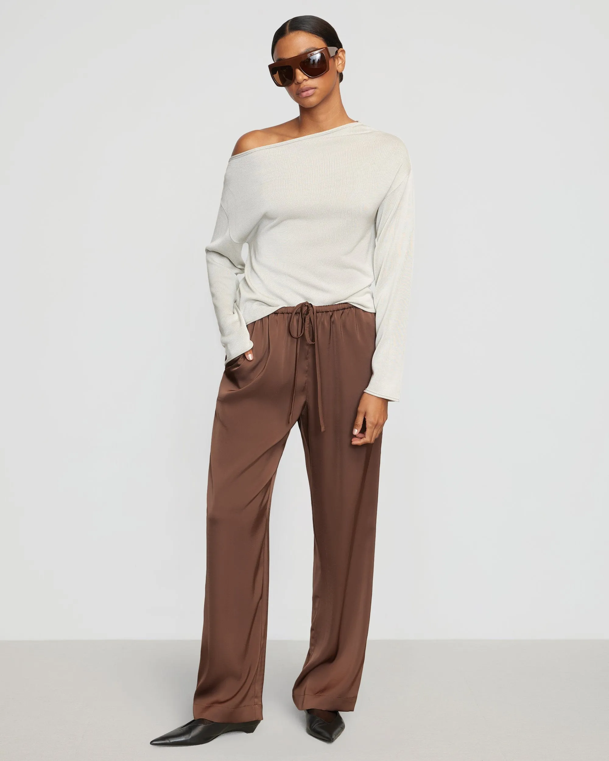 Hachi Tencel-Wool Off-Shoulder Sweater