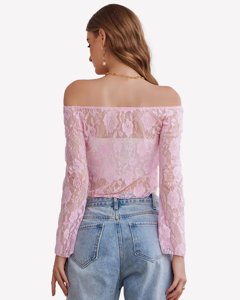 Lace Mesh Y2k Sheer Crop Tops