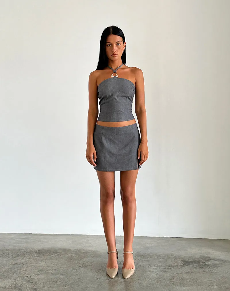 Lakia Top in Tailoring Charcoal