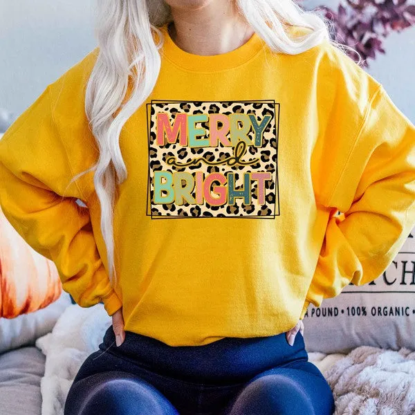 LEOPARD BRIGHT CHRISTMAS GRAPHIC SWEATSHIRT