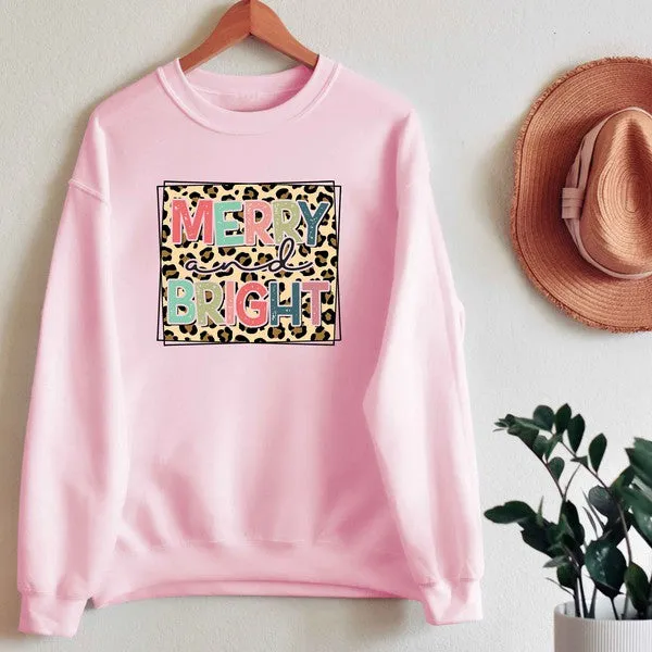 LEOPARD BRIGHT CHRISTMAS GRAPHIC SWEATSHIRT