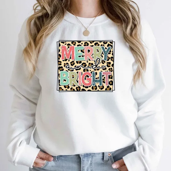 LEOPARD BRIGHT CHRISTMAS GRAPHIC SWEATSHIRT