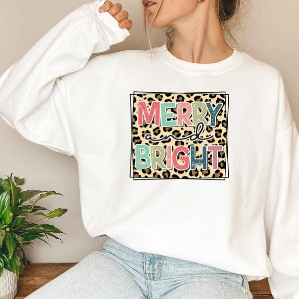 LEOPARD BRIGHT CHRISTMAS GRAPHIC SWEATSHIRT