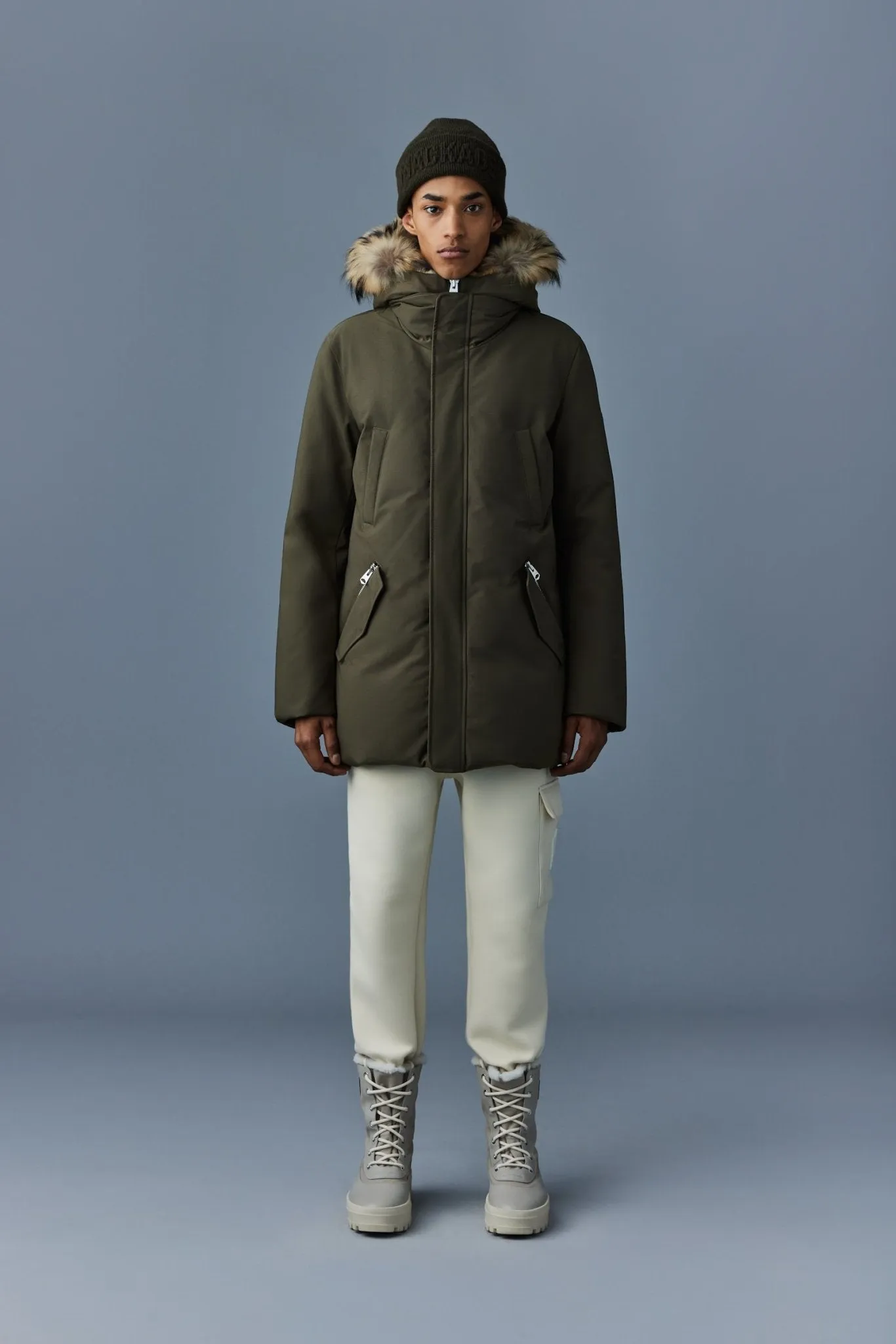 MACKAGE EDWARD-F - 2-in-1 Down Parka With Hooded Bib And Natural Fur For Men