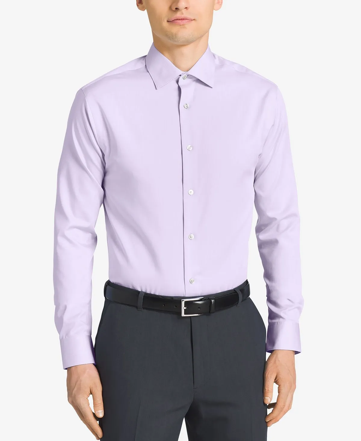 Men's calvin klein steel classic-fit non-iron performance herringbone collar classic shirt Calvin Klein , lilac