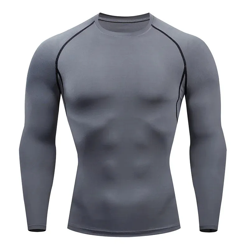 Men's T Shirt Outdoor Training Fitness Gym Jogging Running Sweatshirt Bat/-Man Compression Shirts Tight Elastic Breathable