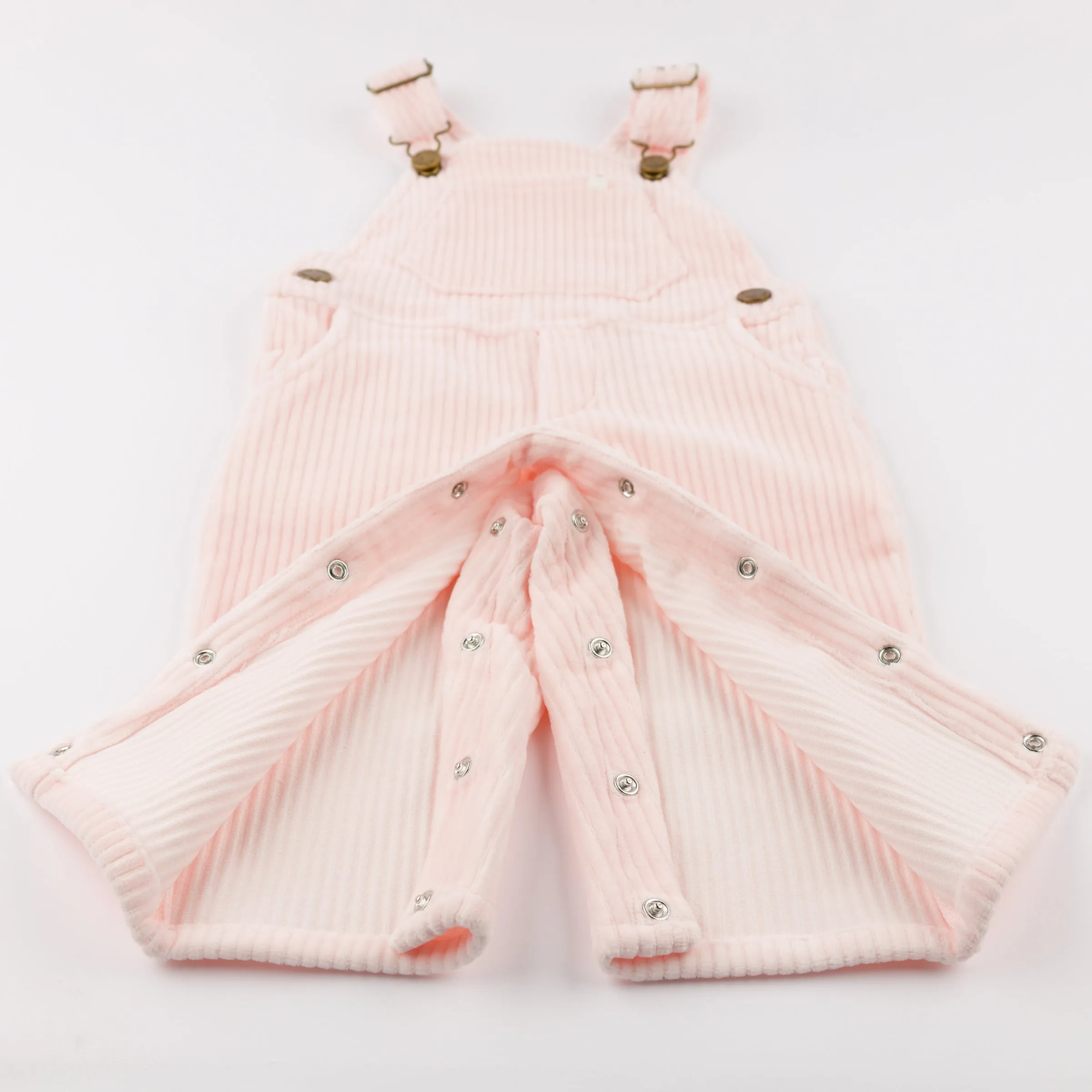 oh baby! Corduroy Bibbed Overalls - Barely Pink