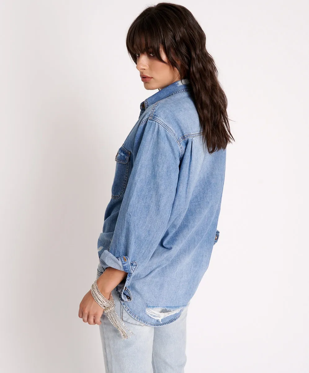 ONE TEASPOON Womens Pacifica Classic Everyday Denim Shirt