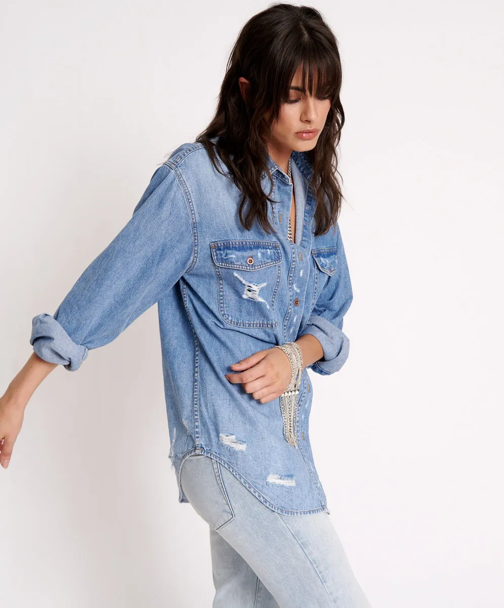 ONE TEASPOON Womens Pacifica Classic Everyday Denim Shirt