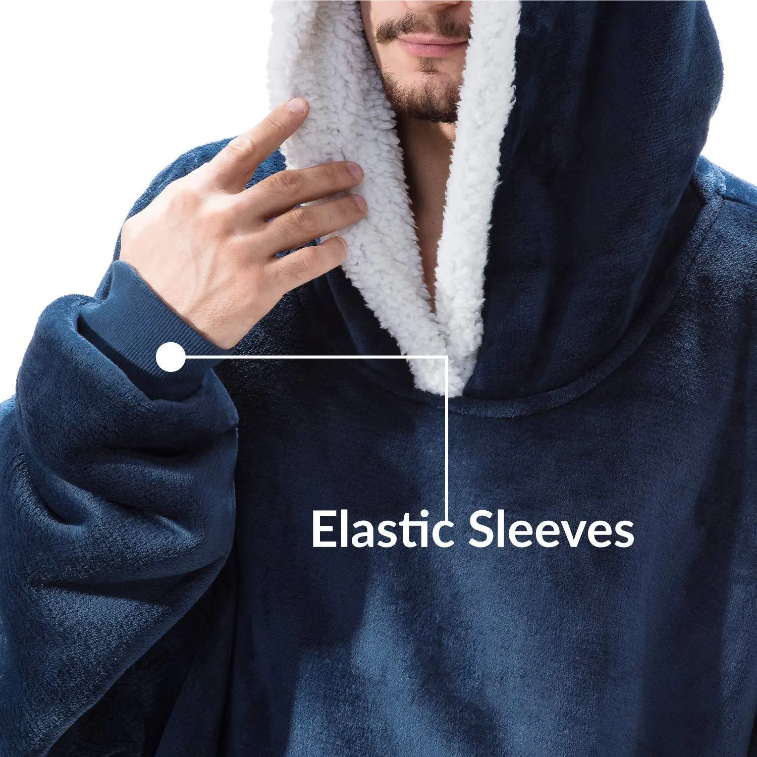 Oversized Hoodie Blanket Super Soft Warm Wearable Blanket Sweatshirt