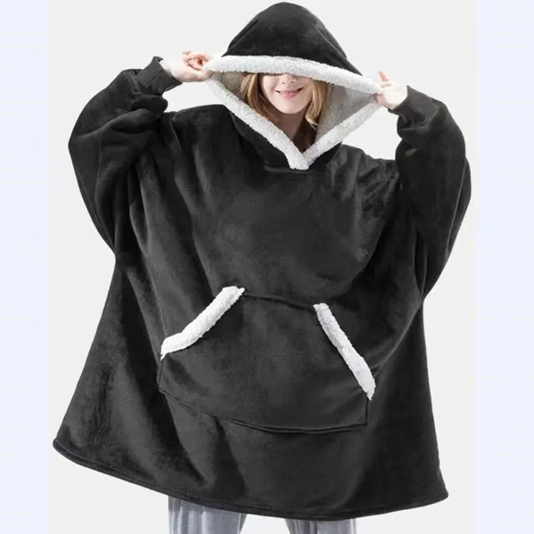 Oversized Hoodie Blanket Super Soft Warm Wearable Blanket Sweatshirt