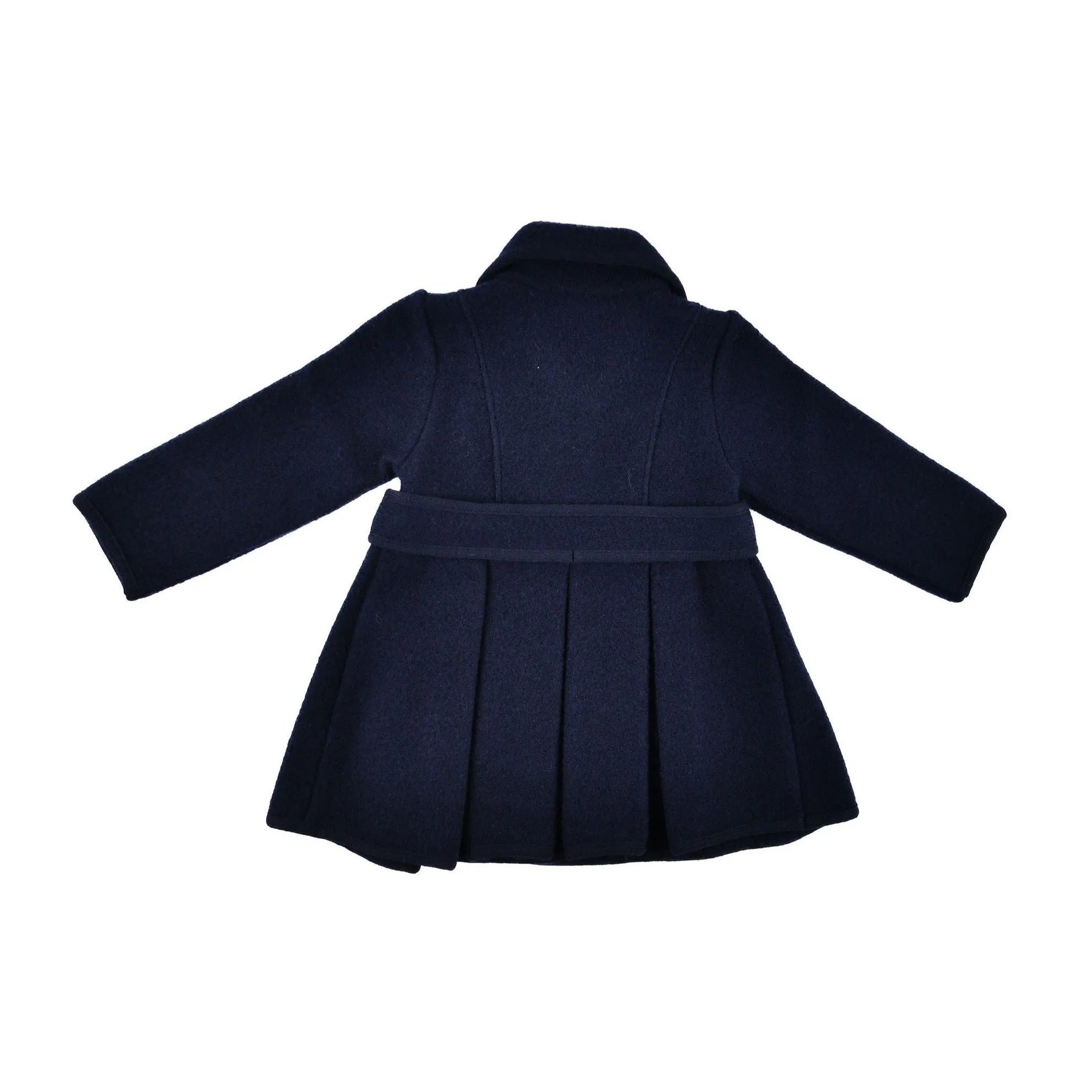 Princess Seam Back with Pleats Dress Coat - Navy