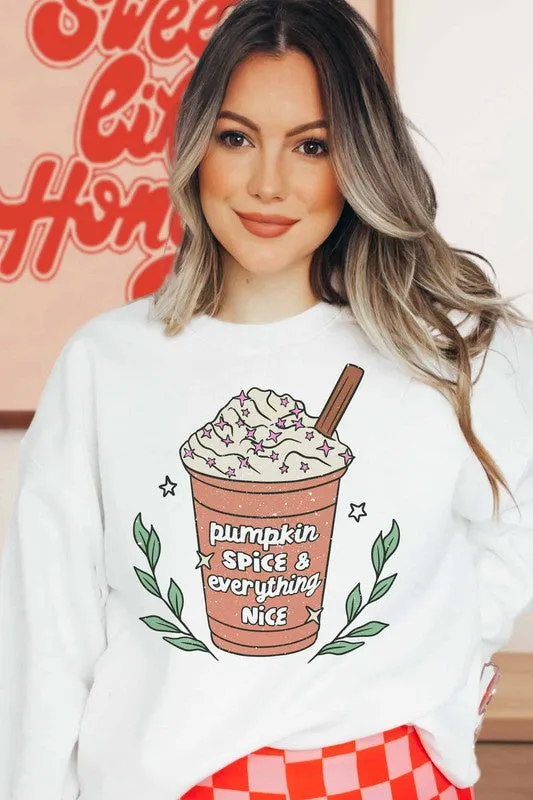 PUMPKIN SPICE GRAPHIC SWEATSHIRT PLUS SIZE