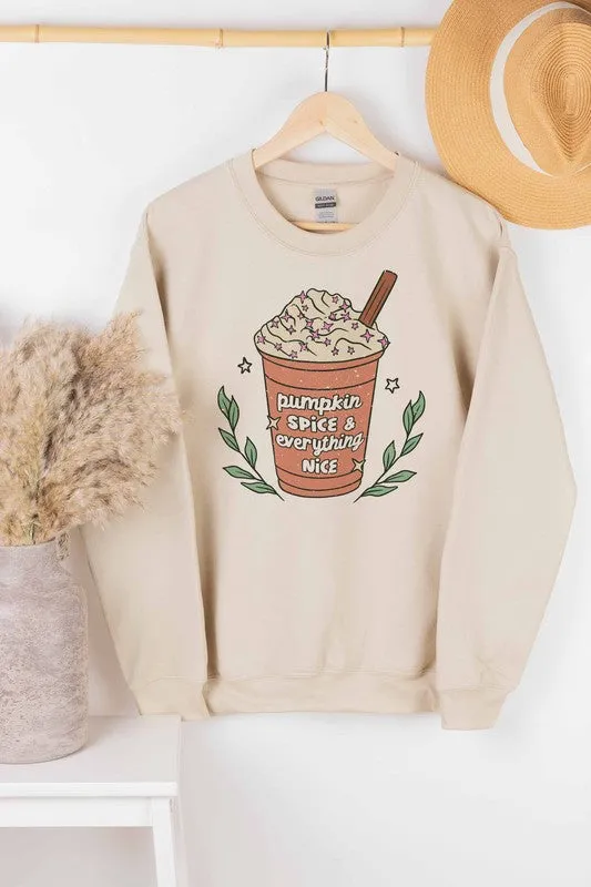 PUMPKIN SPICE GRAPHIC SWEATSHIRT PLUS SIZE