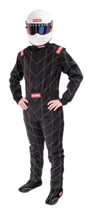 RaceQuip One Piece Single Layer Fire Suit - Black - 3XL - 130908