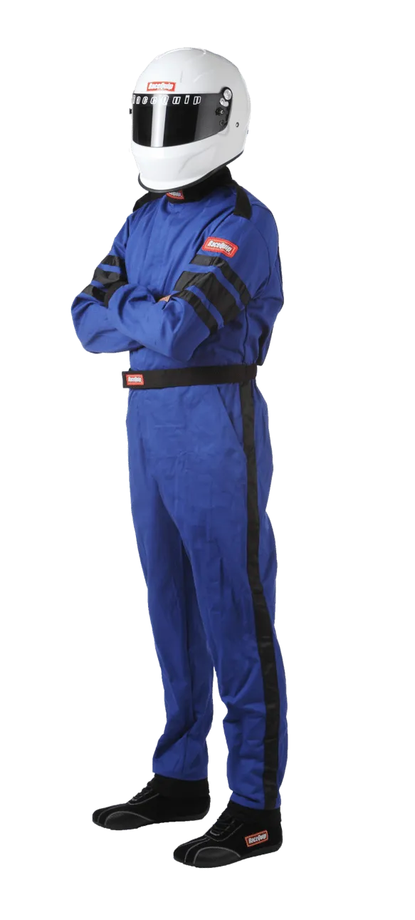 RaceQuip One Piece Single Layer Fire Suit - Blue - XL - 110026