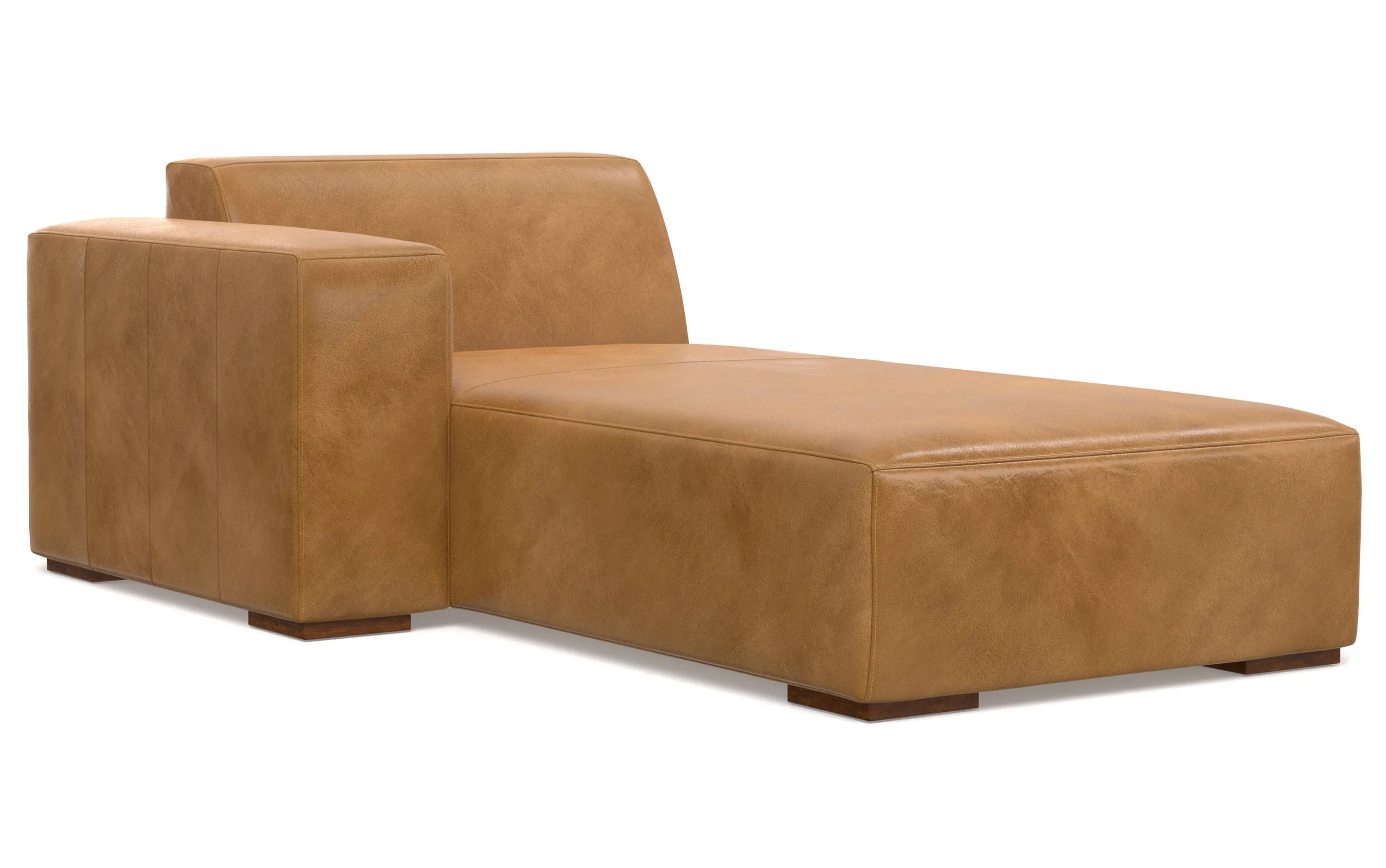 Rex Left Chaise Module in Genuine Leather