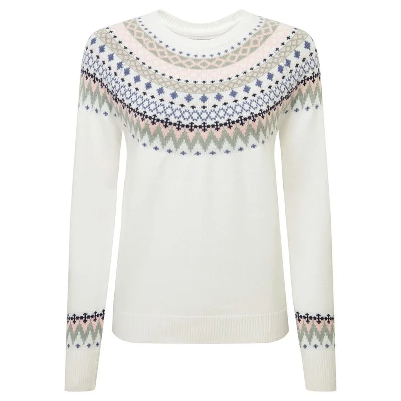 Schoffel Shetland Fairisle Ladies Jumper - Blush/Arctic Fairisle