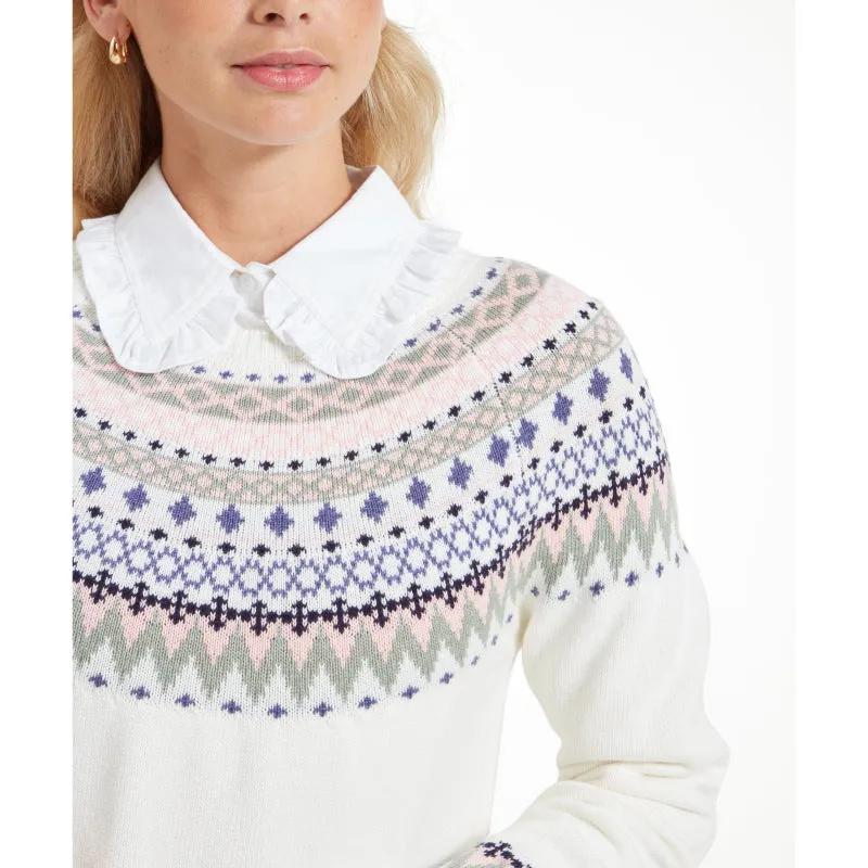 Schoffel Shetland Fairisle Ladies Jumper - Blush/Arctic Fairisle