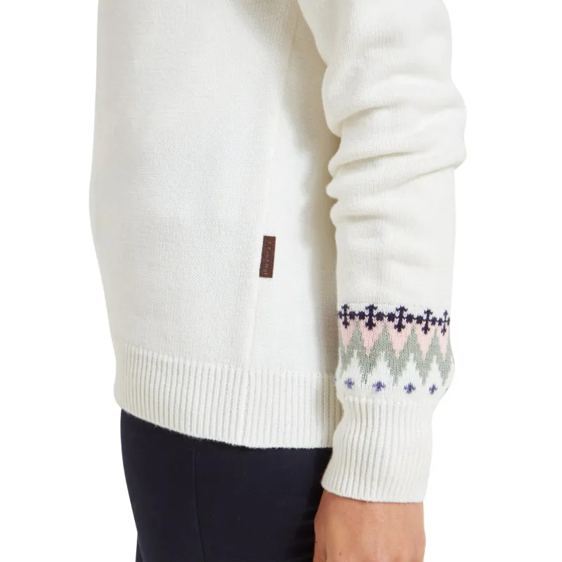 Schoffel Shetland Fairisle Ladies Jumper - Blush/Arctic Fairisle