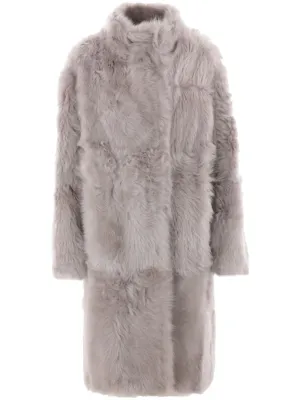 Toscana Shearling Lamb Coat in Sirocco