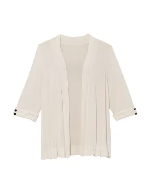 Trinity Short Sleeve Knit Shrug | White