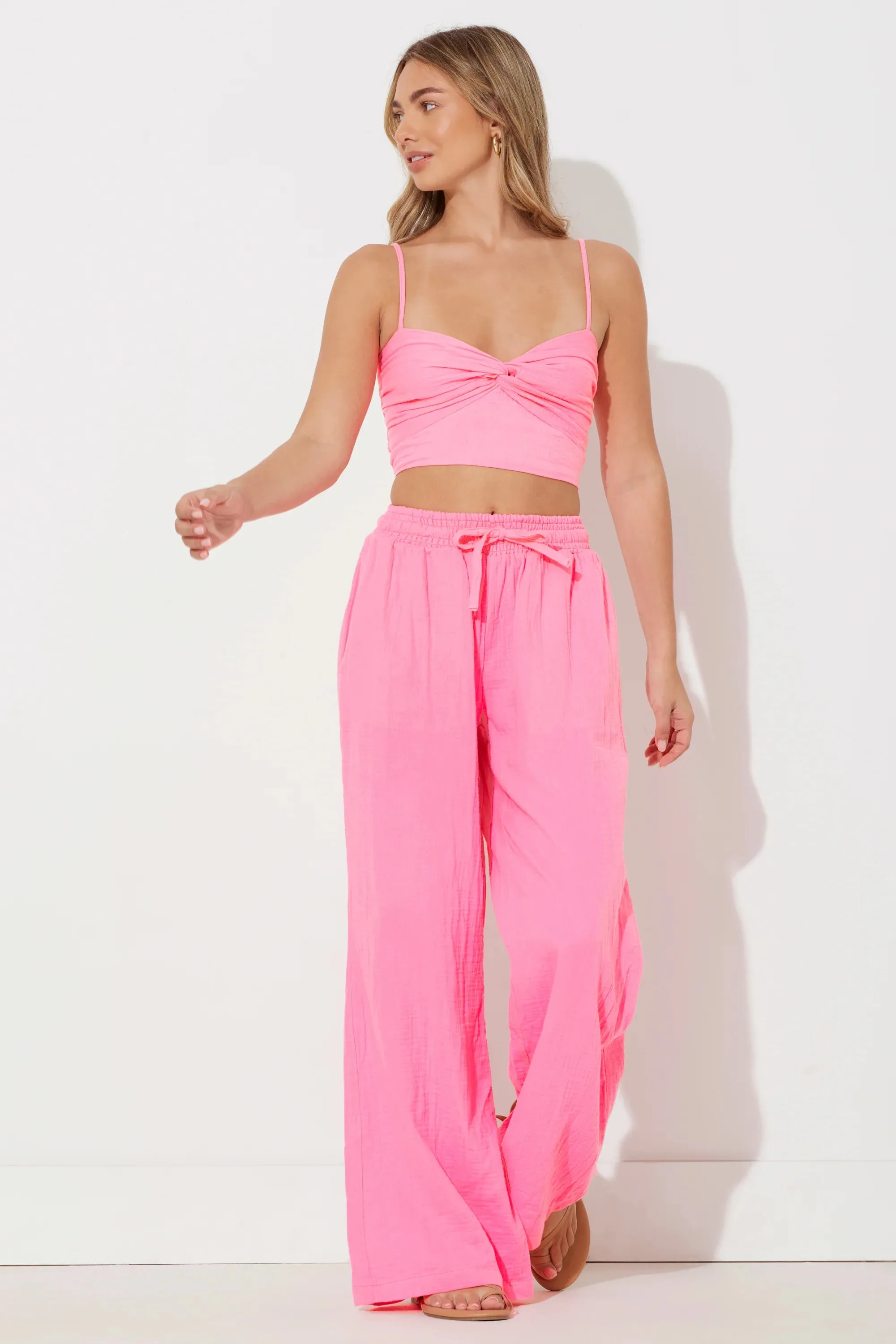 Wide Leg Gauze Pants