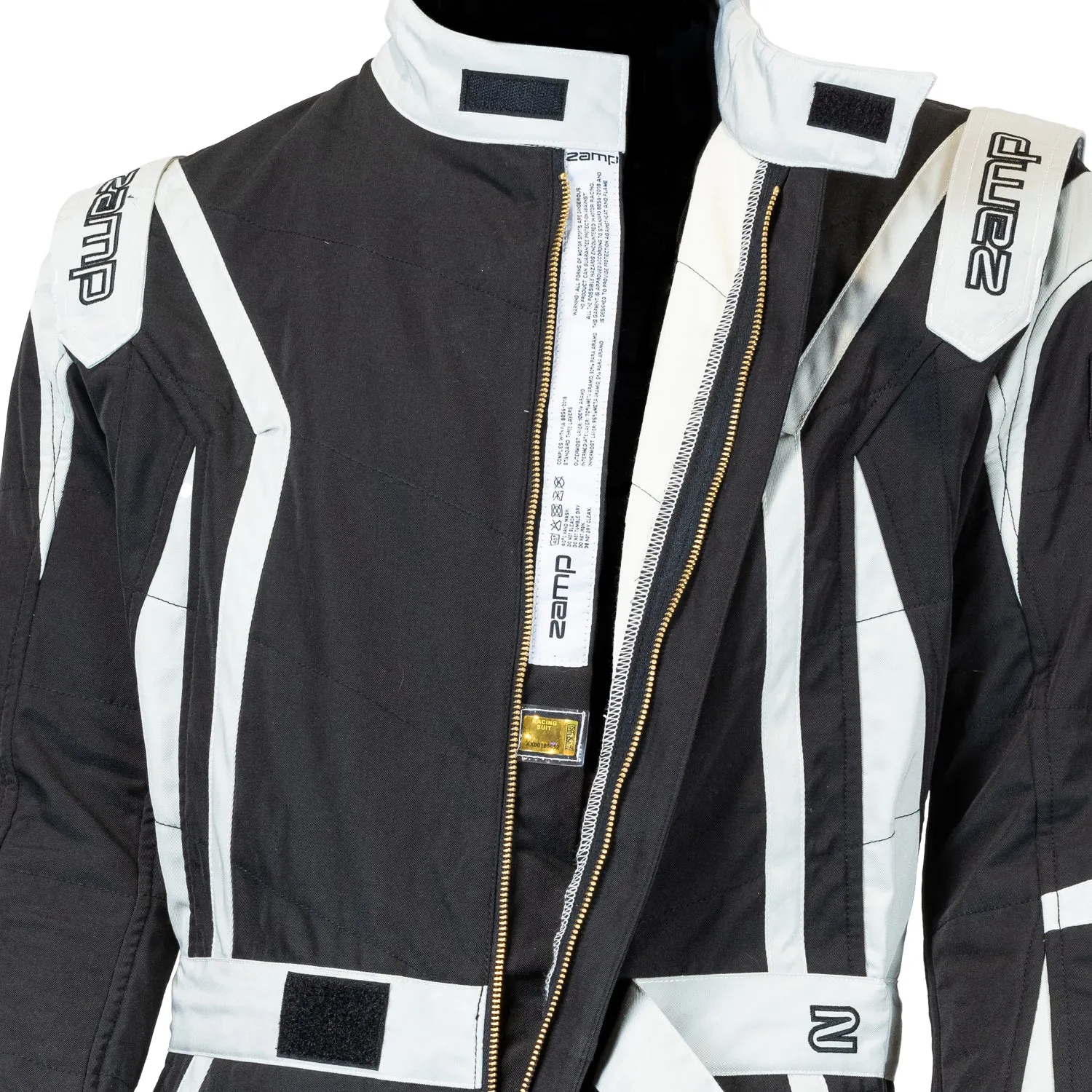 Zamp ZR-52F FIA Race Suit - Black/White